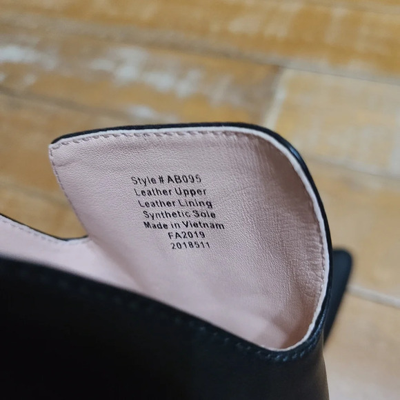 NWOT J.Crew Pointed Toe Black Leather Mules Size 10 - Picture 4 of 11